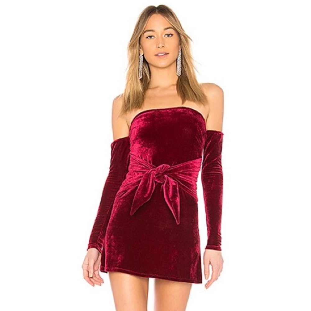 Lovers + Friends Red Velvet Mini Dress
